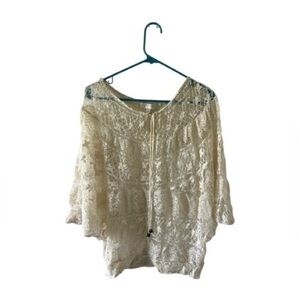 Kenar Cream Lace Knit Top – Size Small